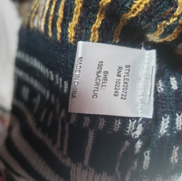 Altar"d State Ivory Aztec Print Long Sleeve Cardigan Sweater with Fringes Sz S - Picture 9 of 9